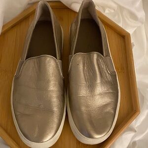 Vince Camuto Metallic Silver Slip-On Sneakers